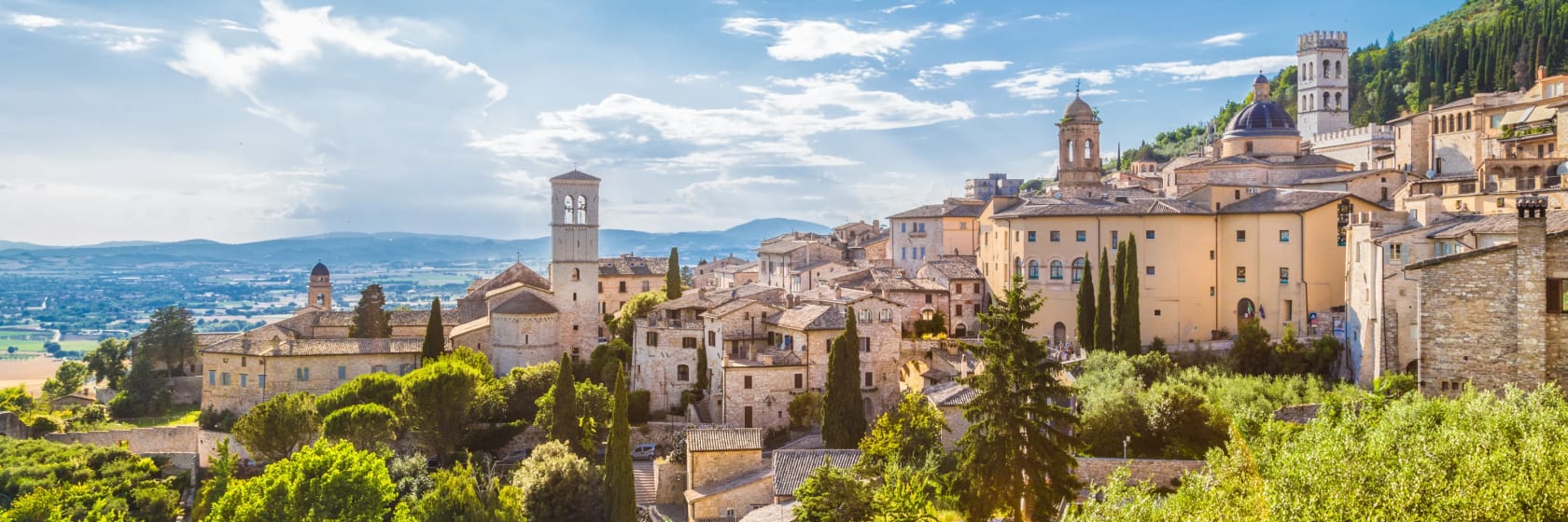 Udsigt over Assisi i Umbrien, Italien