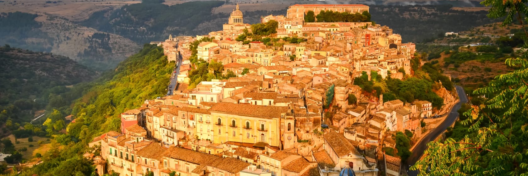 Udsigt over Etna fra Taormina, Siciliens stkyst