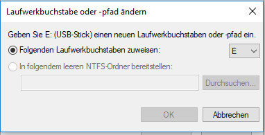 Laufwerksbuchstaben manuell zuweisen
