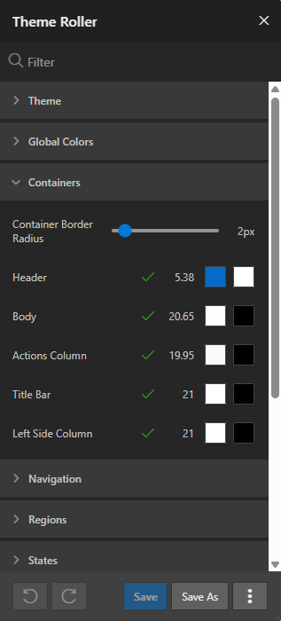 Verificador de Accesibilidad en Theme Roller
