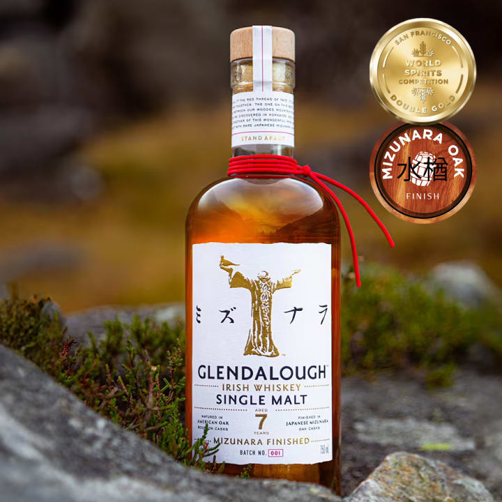Glendalough 7 Year Old Mizunara Finish Single Malt Irish Whiskey 700mL