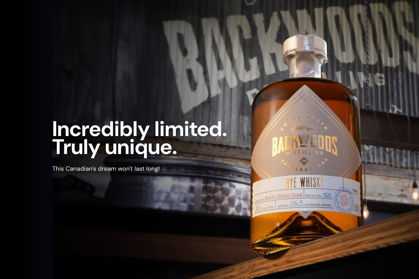 LIMITED ALLOCATION: Backwoods Maple Syrup Cask Special Reserve Rye 700mL
