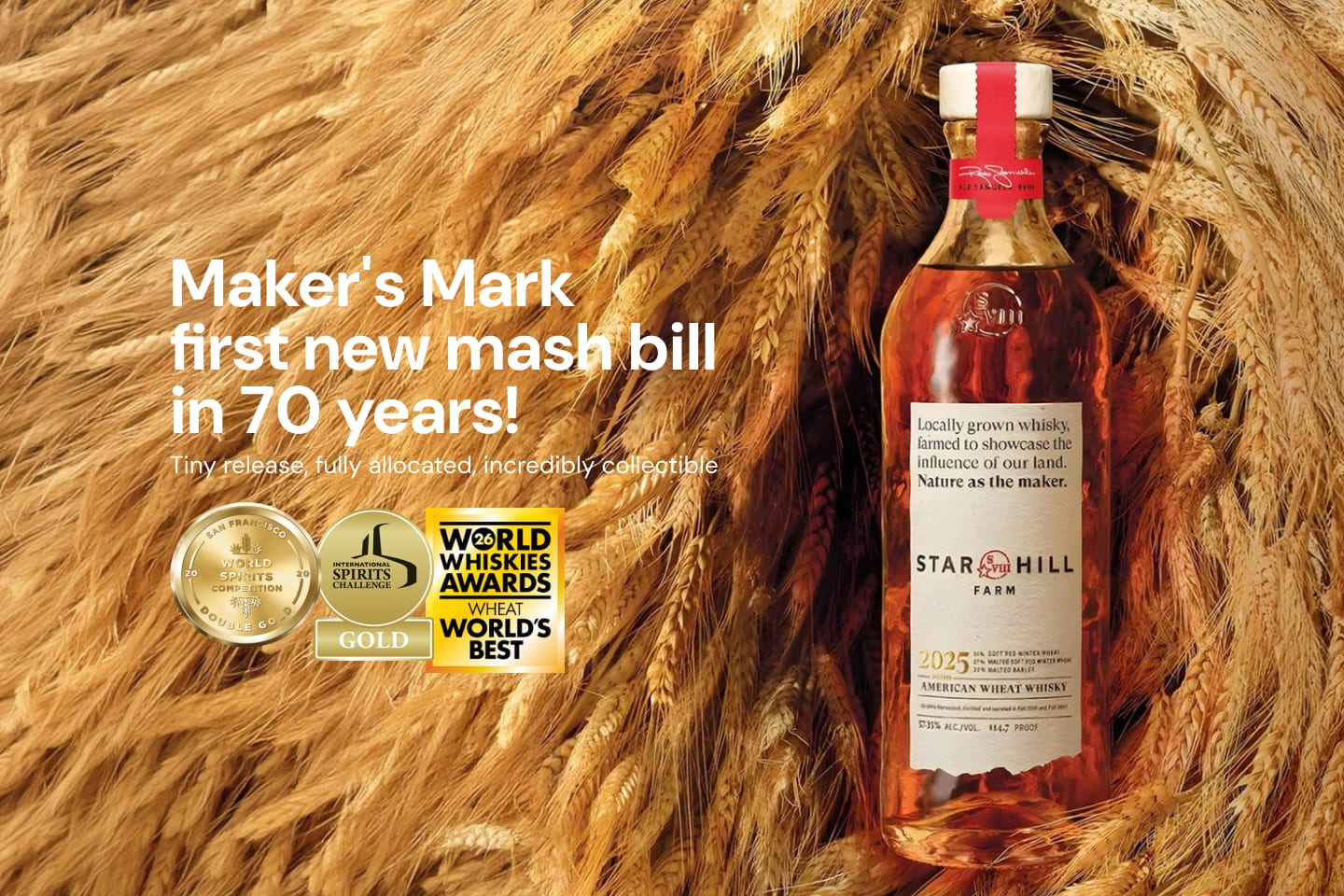 Maker's Mark Star Hill Farm 2025 American Wheat Whisky 700mL