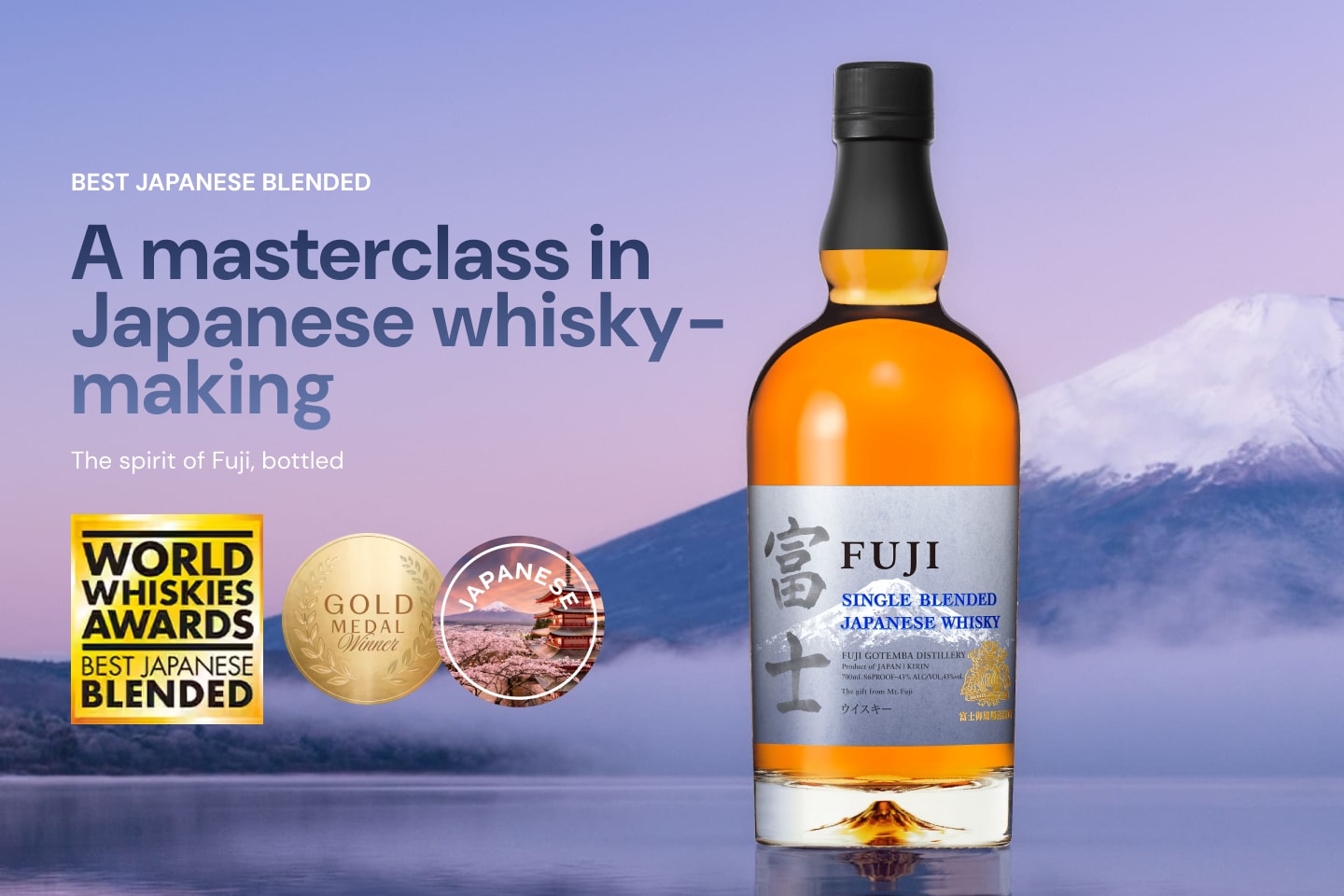 Fuji Single Blended Japanese Whisky 700mL - Whisky Wine Fuji Single Blended Japanese Whisky 700mL - Whisky Wine