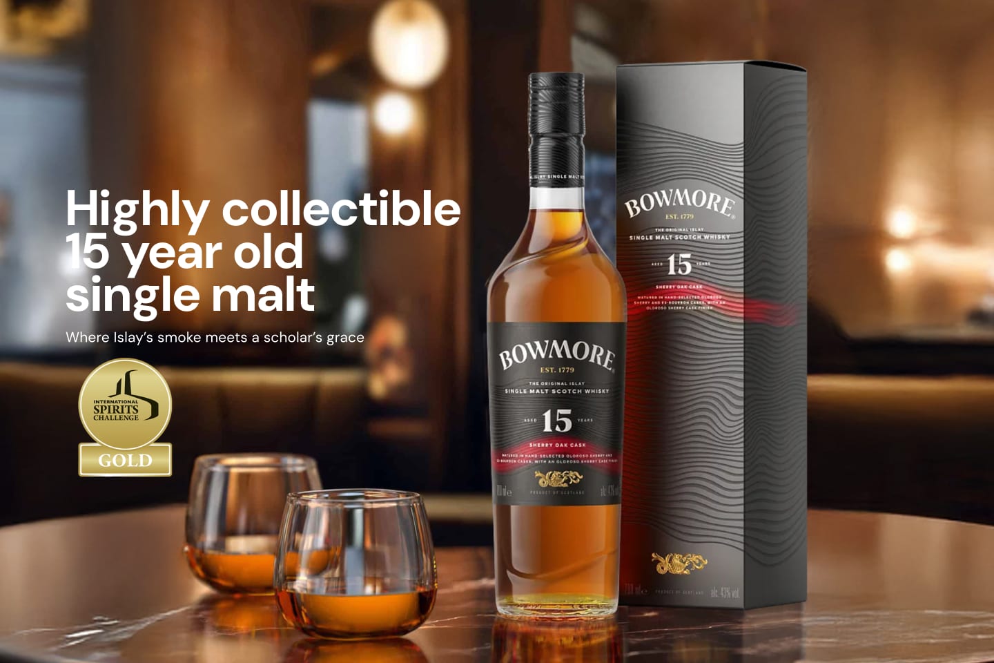 Bowmore 15 Year Old Sherry Oak Single Malt Whisky 700mL