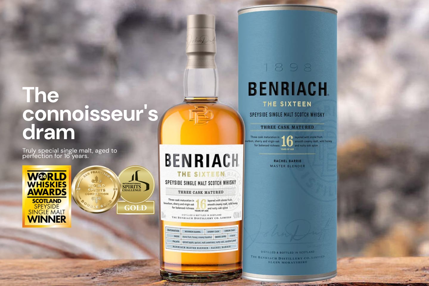 Benriach 16 Year Old Single Malt Whisky 700mL