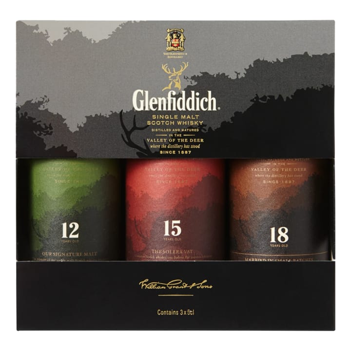 Glenfiddich 12/15/18 Year Old Single Malt Scotch Whisky Gift Pack 3 x 50mL