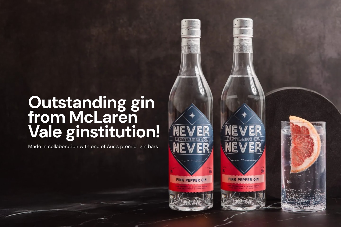 Never Never Pink Pepper Gin 2 x 500mL