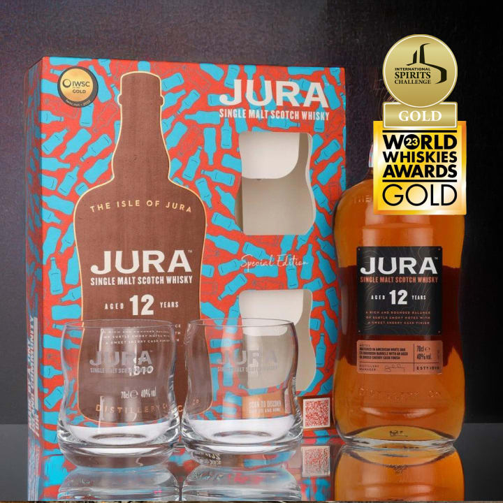 Jura 12 Year Old 700mL Gift Pack with 2 x Glass
