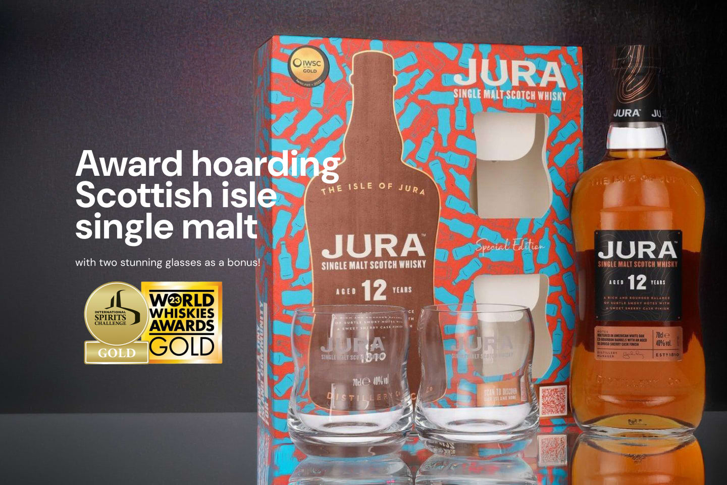Jura 12 Year Old 700mL Gift Pack with 2 x Glass
