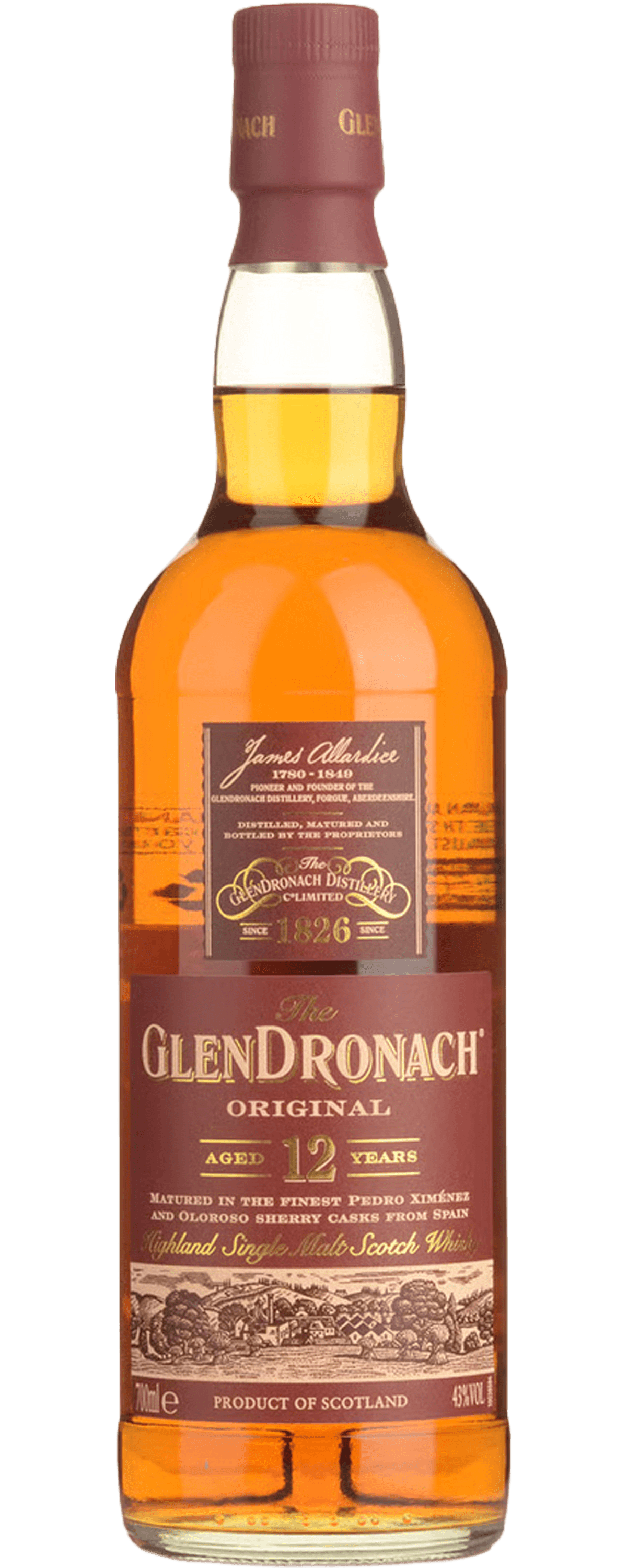 Glendronach 12 Year Old Sherry Cask Single Malt 700mL