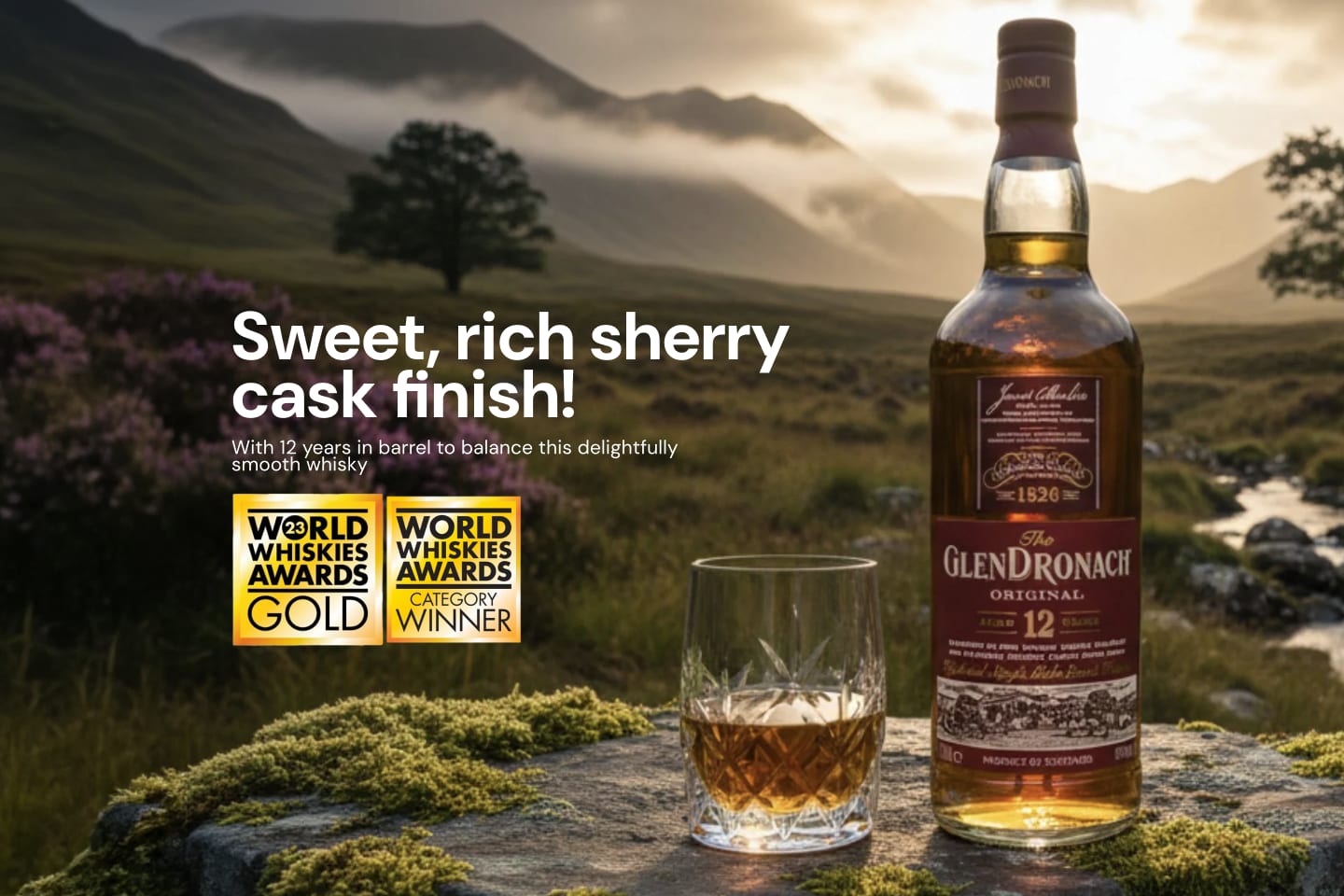 Glendronach 12 Year Old Sherry Cask Single Malt 700mL