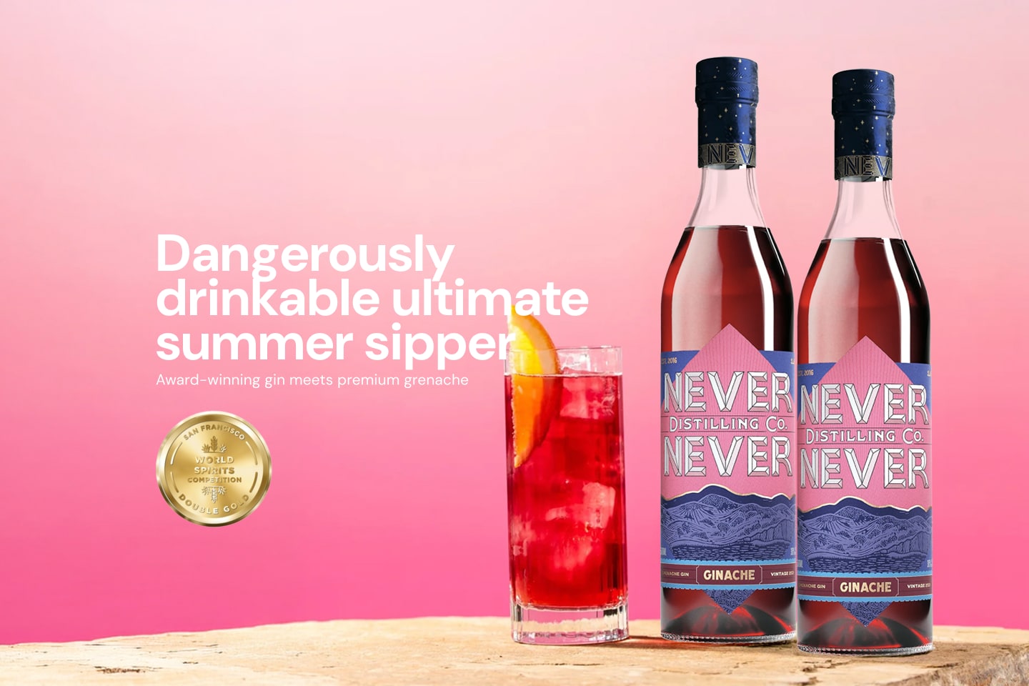 2pk Never Never Ginache Gin 500mL