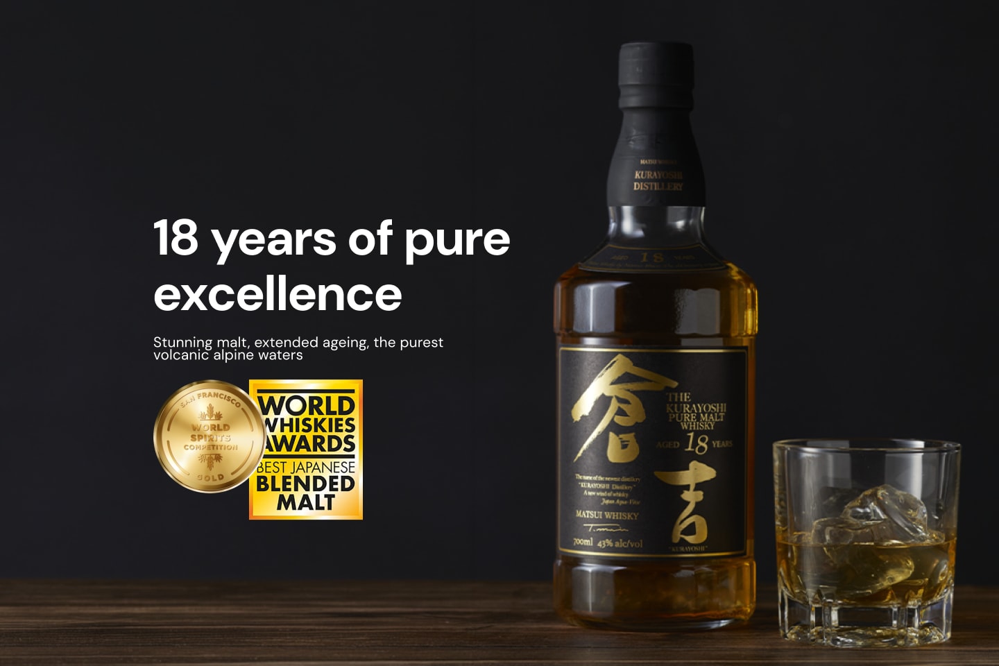 Kurayoshi 18 Year Old Pure Malt Japanese 700mL