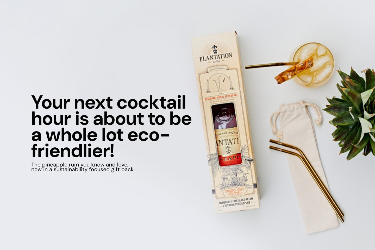 Plantation Stiggins' Fancy Pineapple Rum Gift Pack Rum 700mL
