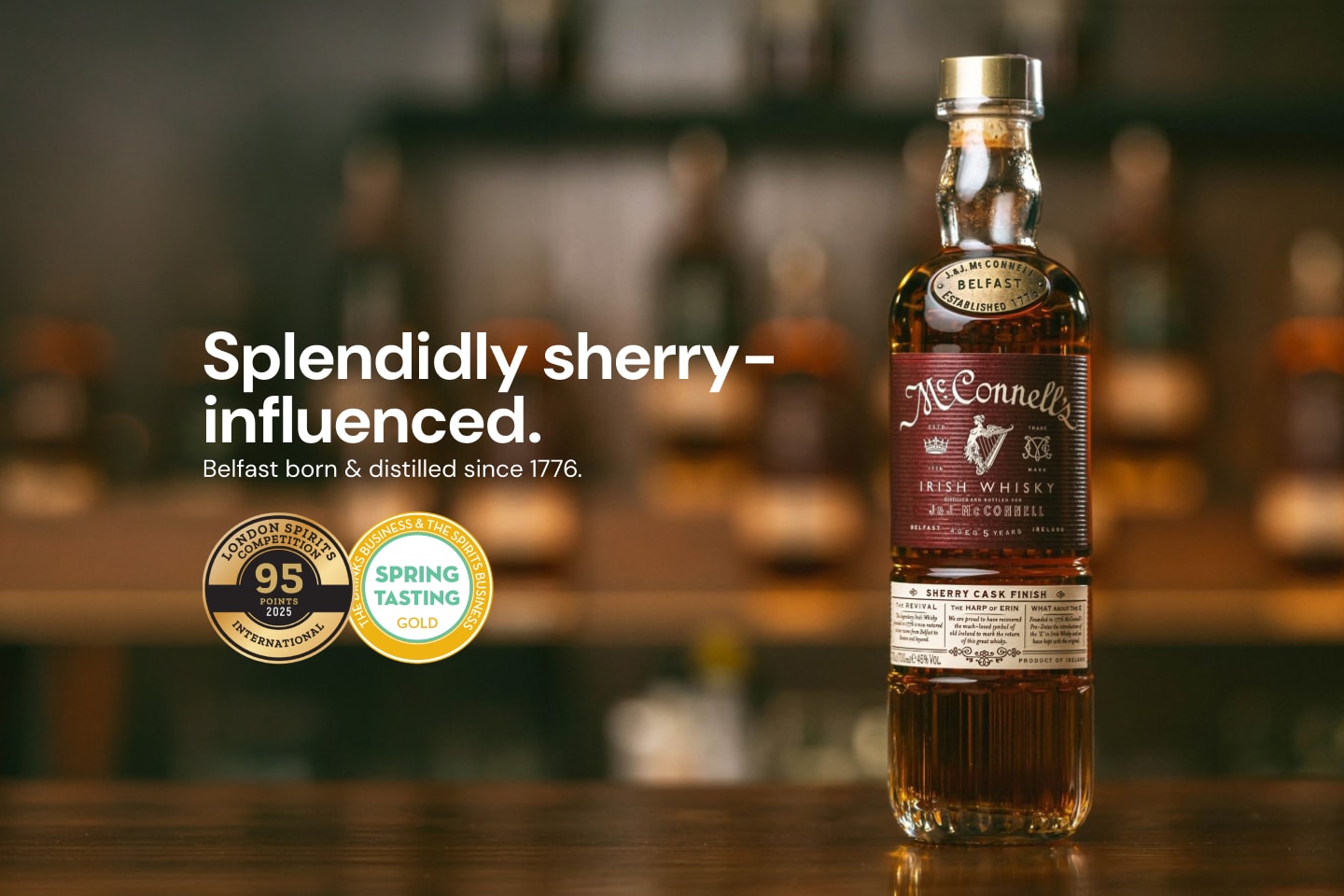 McConnell's 5 Year Old Sherry Cask Irish Whisky 700mL