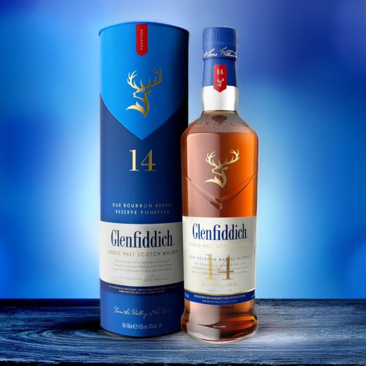 VIM First Access: Glenfiddich 14 Year-old Single Malt Bourbon Barrel Reserve Scotch Whisky 700mL