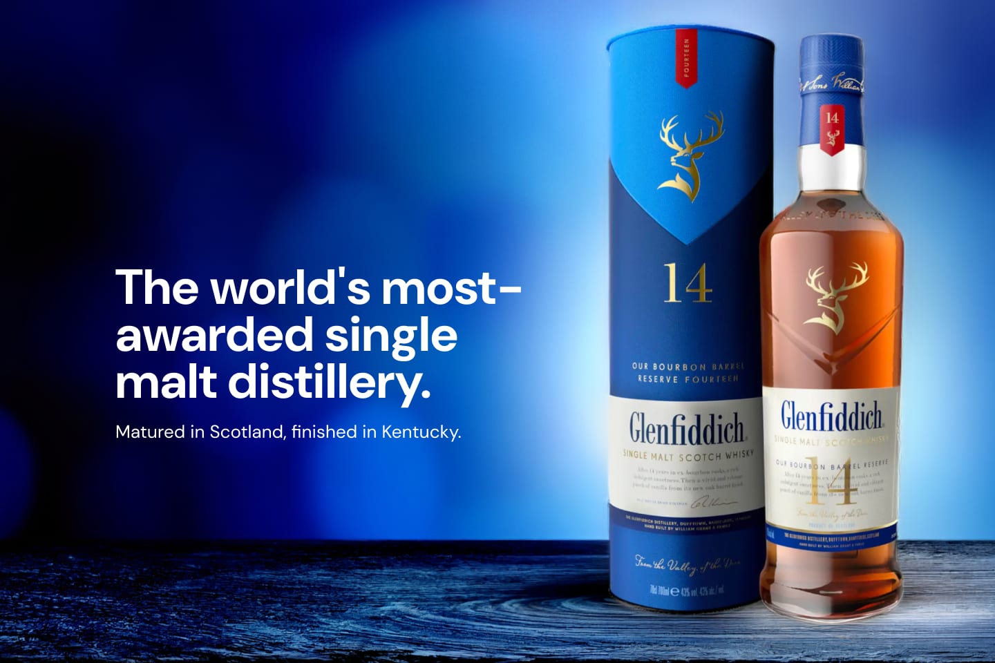 VIM First Access: Glenfiddich 14 Year-old Single Malt Bourbon Barrel Reserve Scotch Whisky 700mL