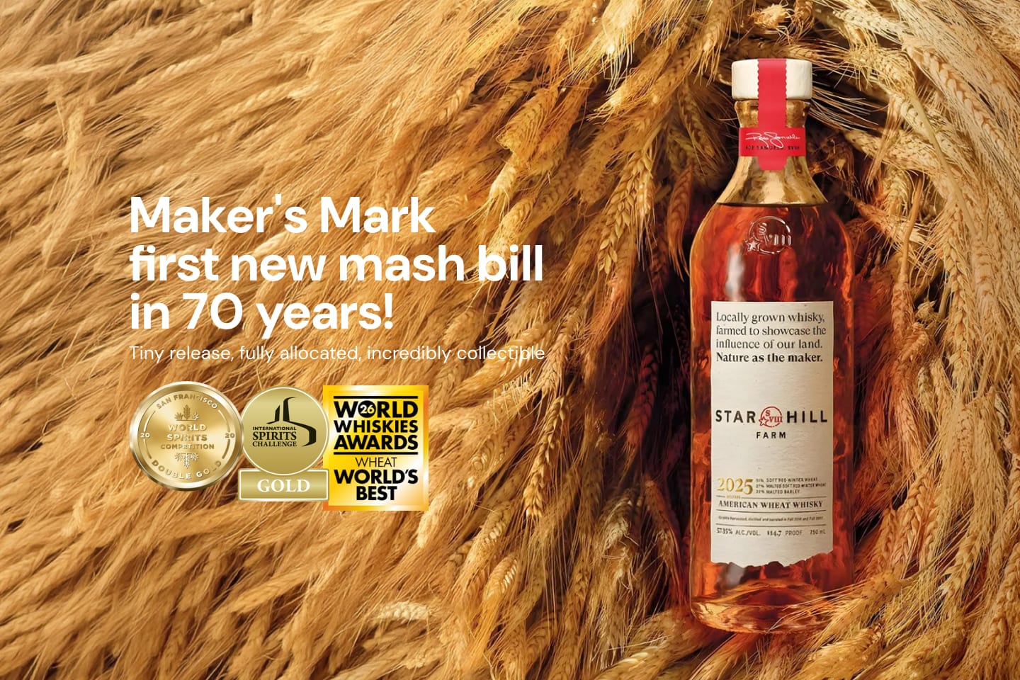Maker's Mark Star Hill Farm 2025 American Wheat Whisky 700mL