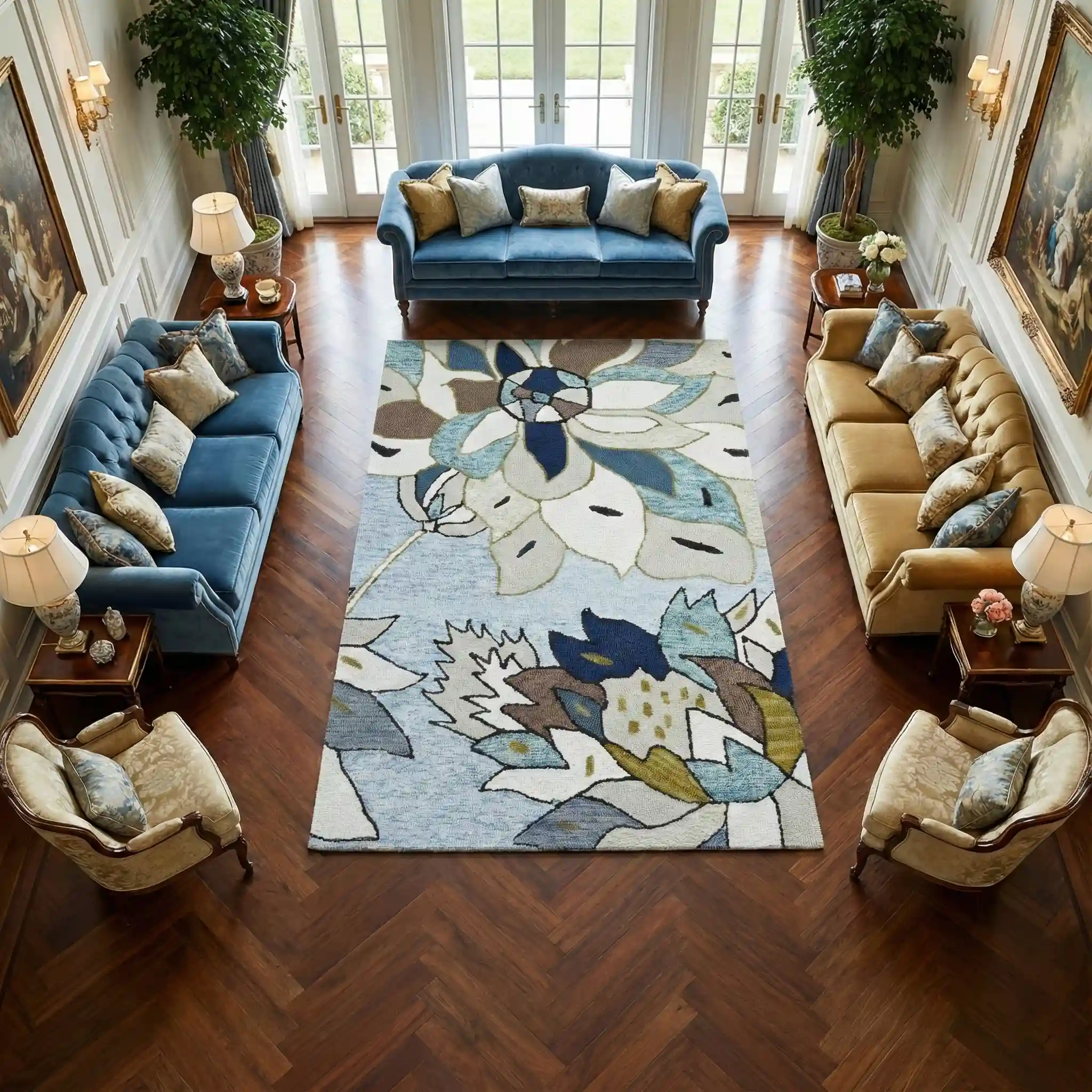 The Light Blue Floral carpet