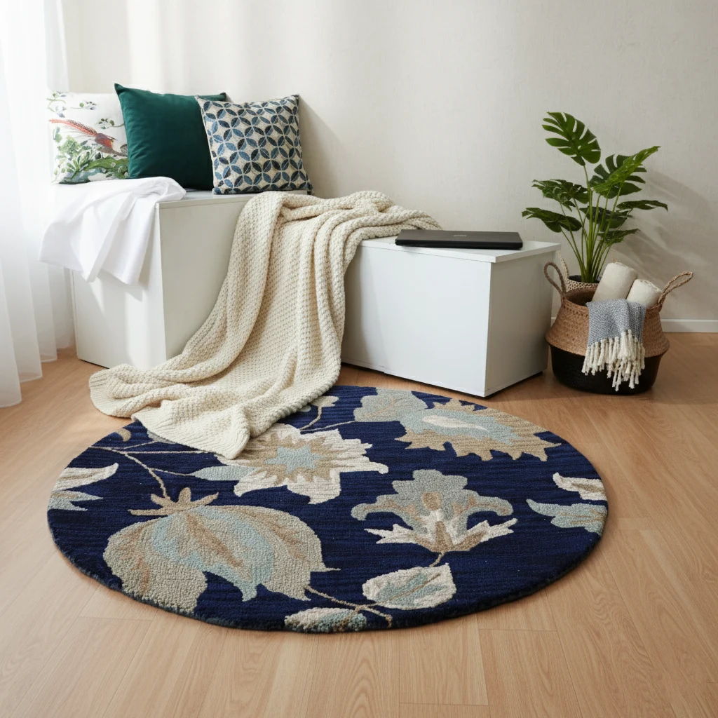 Indigo flower bloom carpet