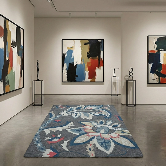 Deep Charcoal Vintage Woolen Carpet