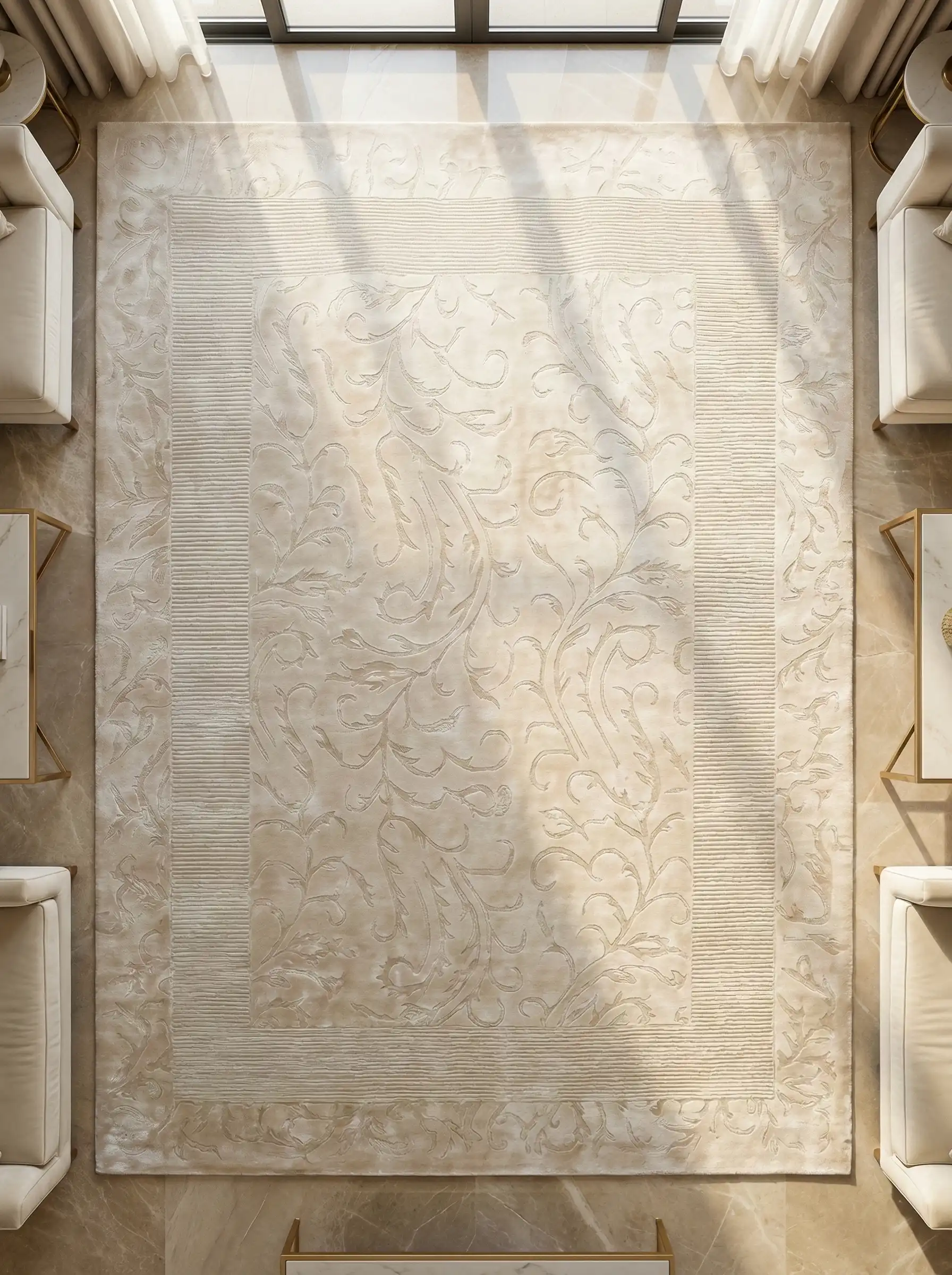 Champagne Gold Textured Viscose Carpet