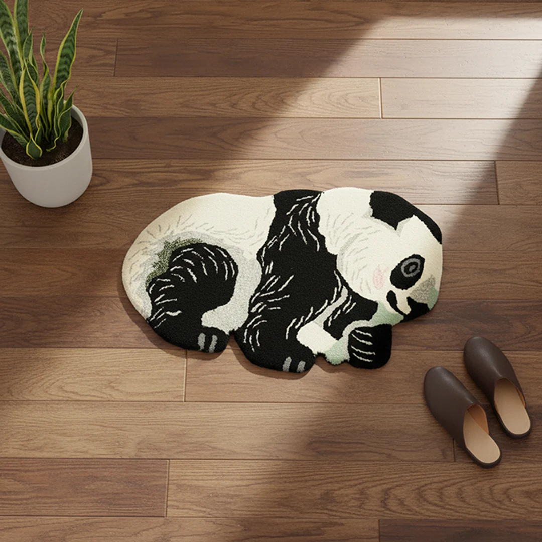 Cuddly Panda Woolen Doormat