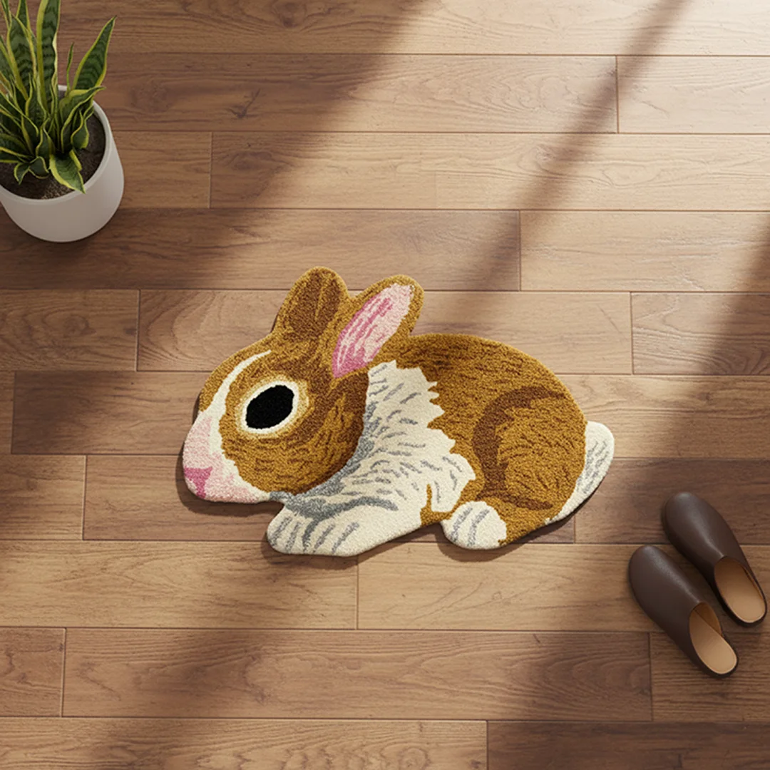 Warm Bunny Woolen Doormat