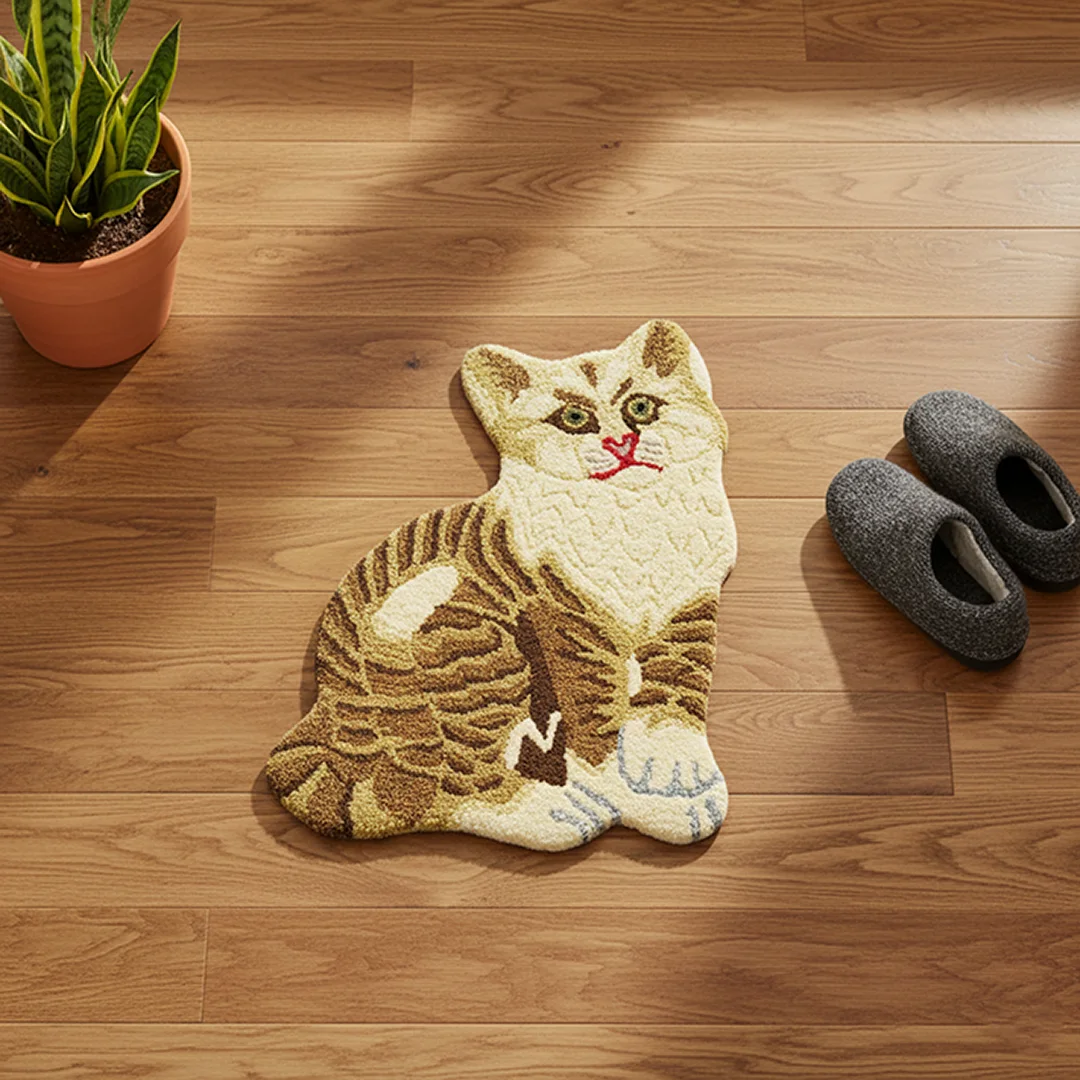 Charming Kitty Woolen Doormat
