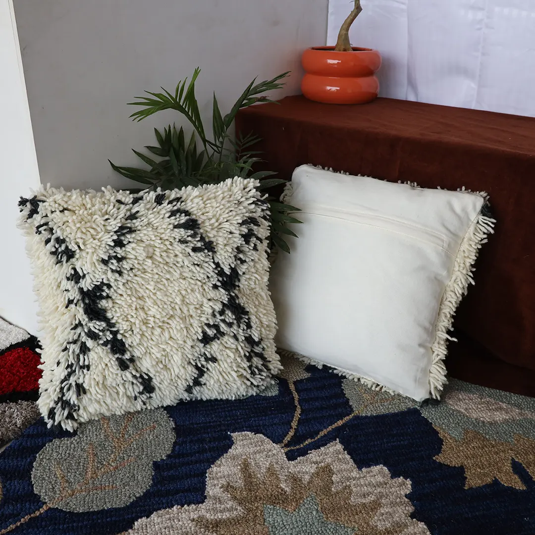 Monochrome bloom cushion