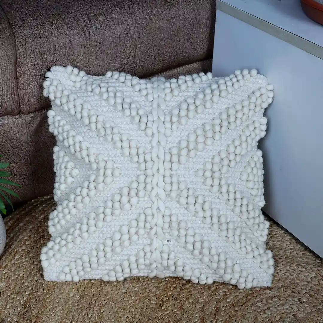 Ivory Starburst Textured Cushion