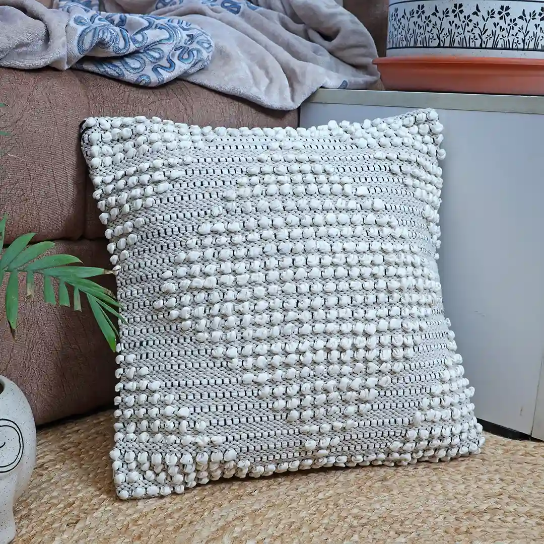 Ivory Pebble Knot Cushion
