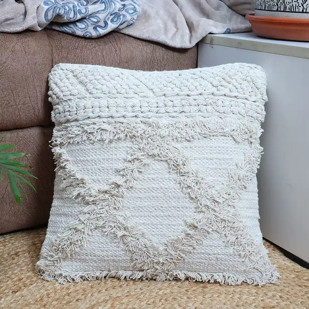 Macrame Diamond Tassel Cushion