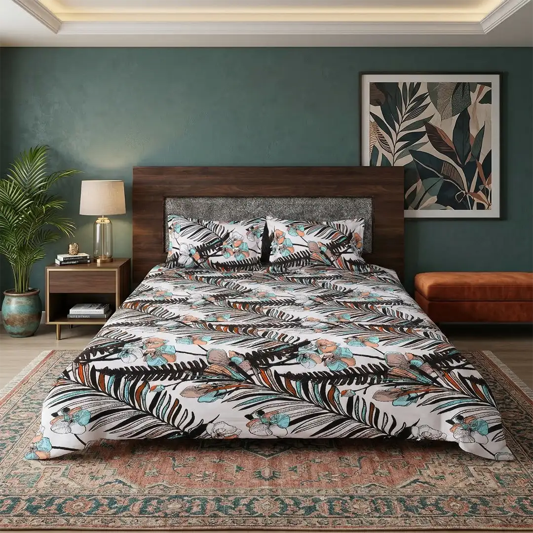 palm paradise king size bedsheet