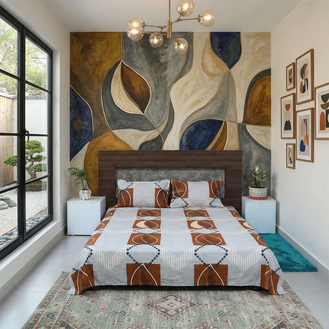 urban geometry king size bedsheet