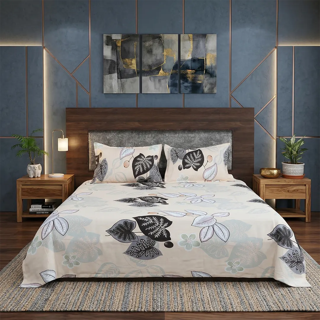 leafy serentiy king size bedsheet