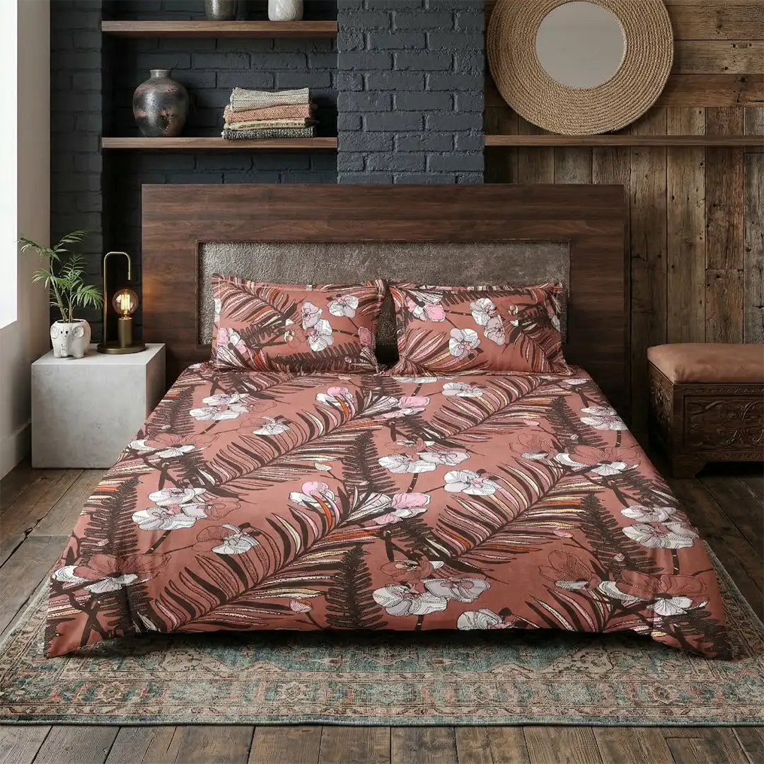 orchid oasis king size bedsheet