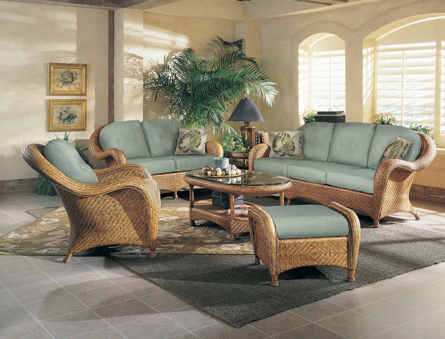 Monaco 4 Pc Rattan Living Room Set Model MO by Designer Wicker