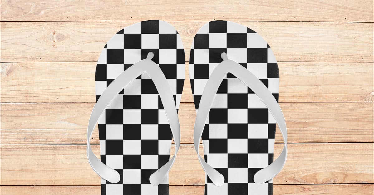 Racing Checkered Flag Flip Flop Sandals - Viralstyle