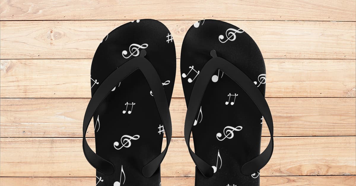 Music Notes Lover Athletics Flip Flop sandals - Viralstyle