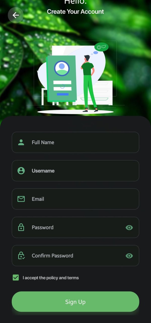 Sign Up Screen