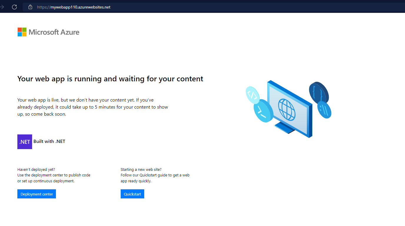 Deployed App Service website