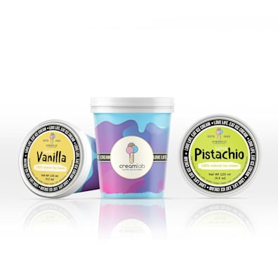 creamlab ice cream packaging design