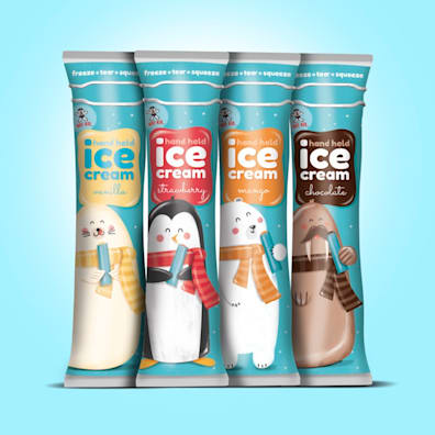 Hand held ice cream packaging design