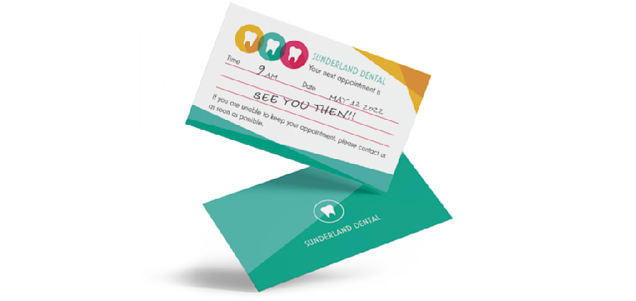 Appointment cards on back of business cards | VistaPrint