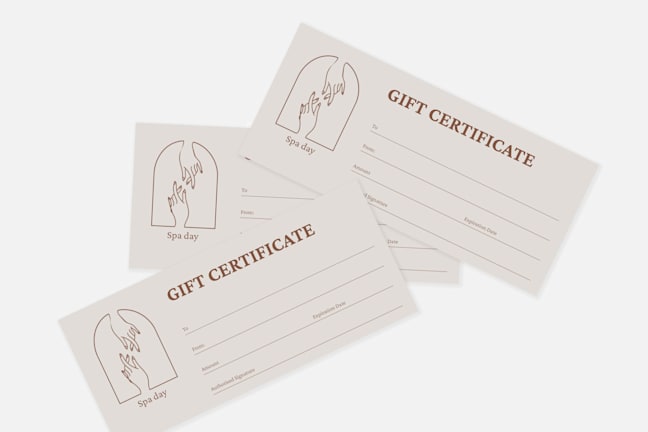 Spa gift certificates