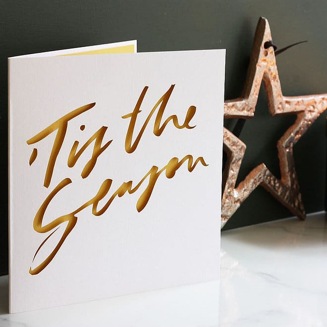 Cut-out &lsquo;Tis the season&rsquo; Christmas card idea.