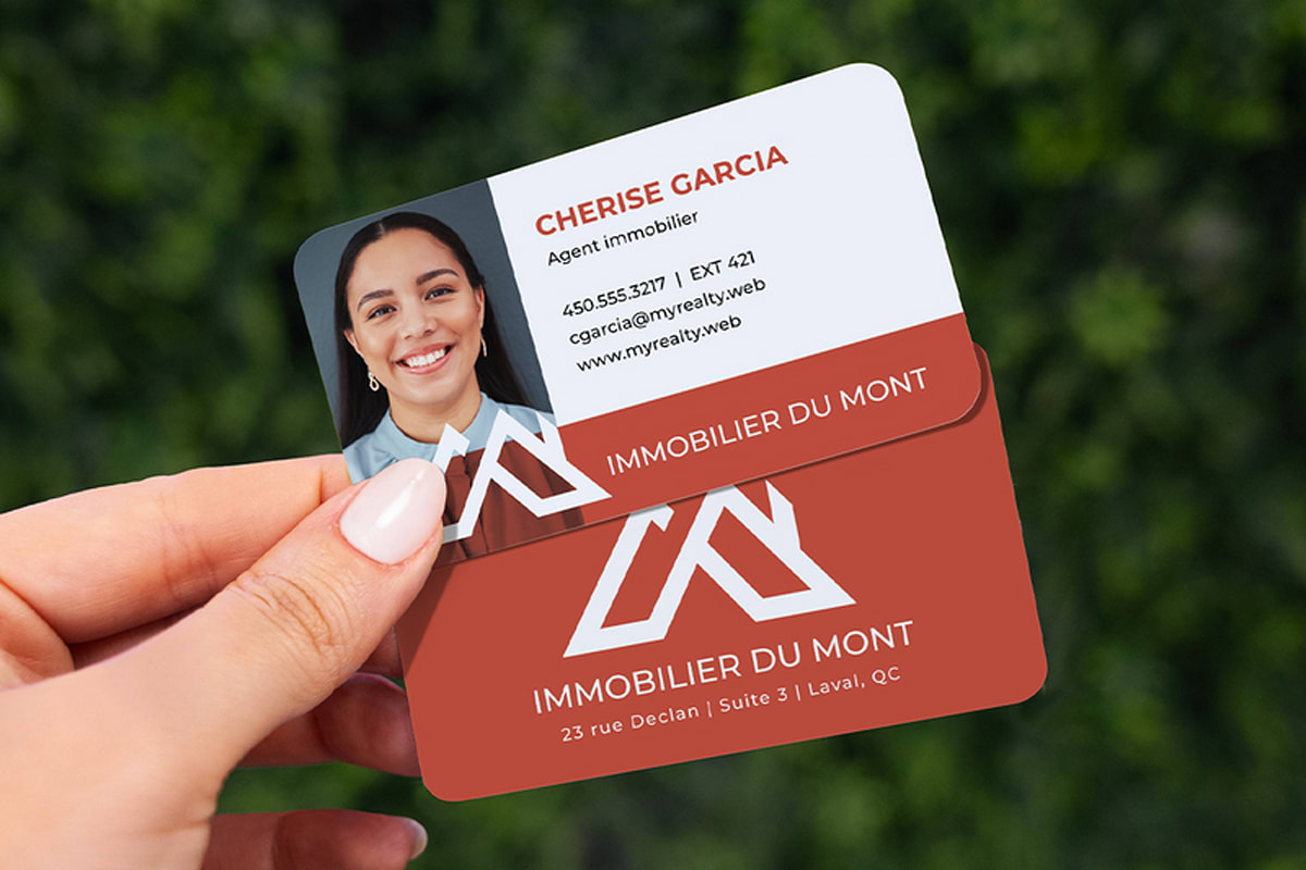 International business card with French copy