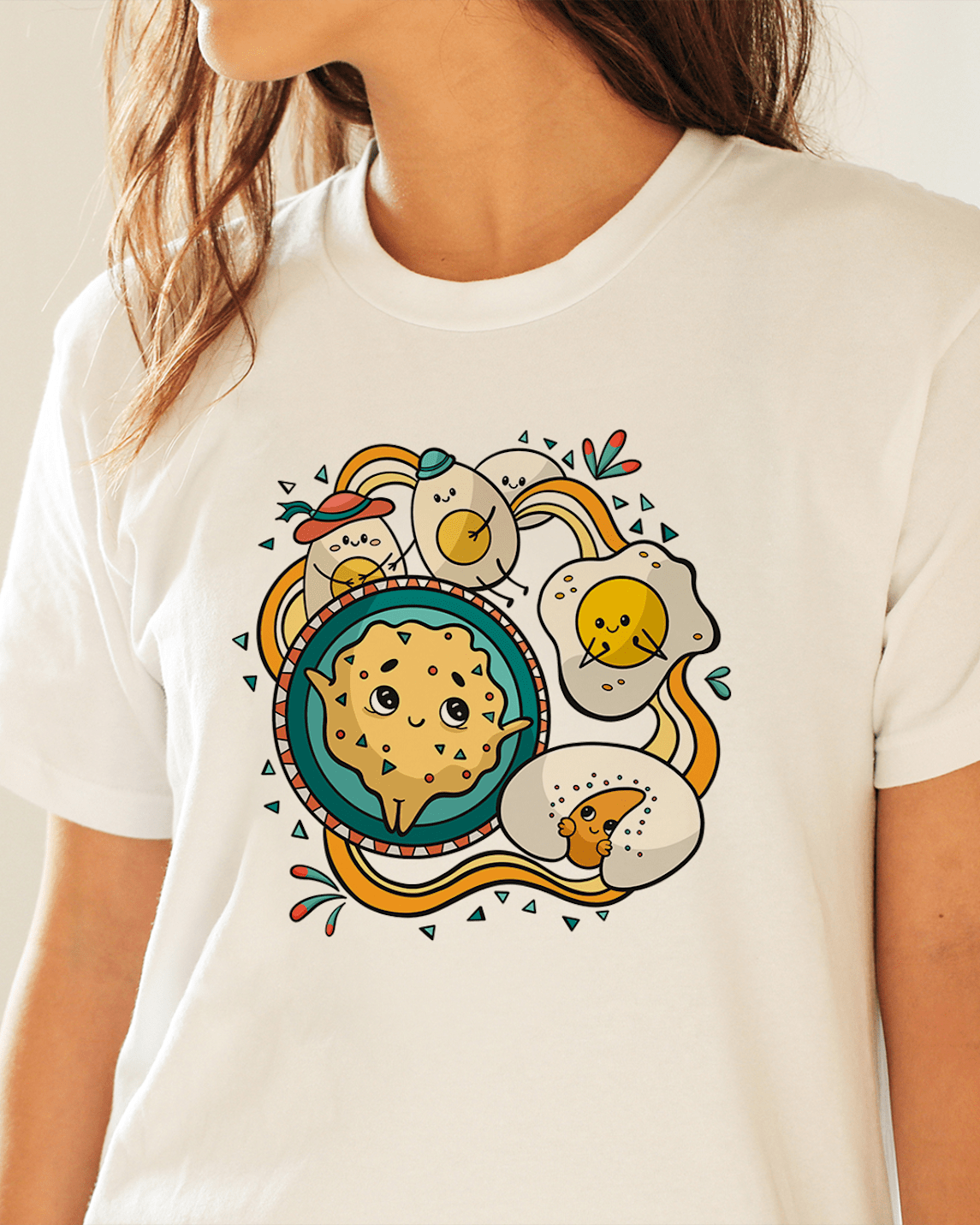 T-shirt featuring a breakfast design